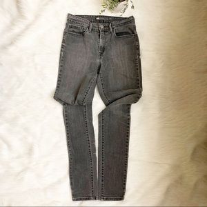 Levis High Rise Skinny Black Gray Jeans Sz 27